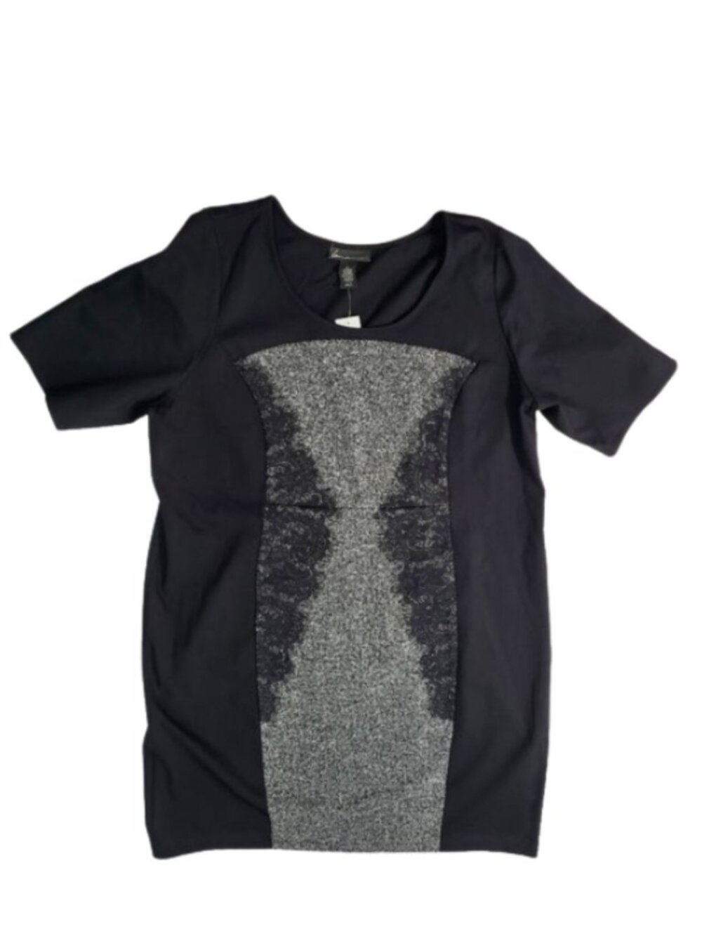 LANE BRYANT Black & Gray Tweed Lace Front Dress - NWT Women's 24